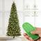 Glitzhome® 9ft Pre-Lit Green Cashmere Slim Pine Artificial Christmas Tree, Multicolor LED Lights